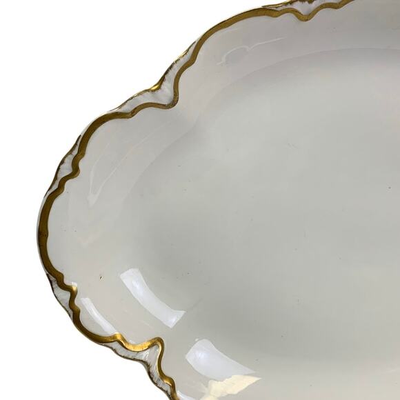 Vintage 1929 Pope-Gosser Sepia Gold Trimmed China 18" Oval Serving Platter - Picture 2 of 5